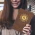 Custom Engraved Thoughts Journal Notebook for Women, Men, Writers, Teachers, Students, Girls, Boys - Personalized and Monogrammed (Rawhide with Gold)