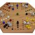 Solid Oak Double Sided Marble Board Game Hand Painted by Cauff (20 inch)