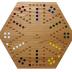 Solid Oak Double Sided Marble Board Game Hand Painted by Cauff (20 inch)