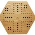Solid Oak Double Sided Marble Board Game Hand Painted by Cauff (20 inch)