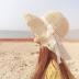 Summer Beach Sun Straw Hats for Women Wide Brim Packable Travel Bucket Hats UPF 50+