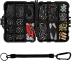 Fishing Accessories Kit with Hooks Bass Casting Sinkers Fishing Swivels Snaps Sinker Slides Fishing Line Beads Fishing Set with Tackle Box Lanyard