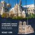 CubicFun 3D Puzzle for Adults Moveable Notre Dame de Paris Church Model Kits Large Challenge French Cathedral Brain Teaser Architecture Building, 293 Pieces Christmas Decorations