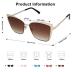 SOJOS Cateye Sunglasses for Women Fashion Mirrored Lens Metal Frame SJ1086