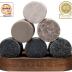 Whiskey Chilling Stones Gift Set - 6 Handcrafted Premium Granite Round Sipping Rocks - 2 Crystal Superior Glasses - Hardwood Presentation & Storage Tray - Elegant Gold Foil Gift Box by R.O.C.K.S.
