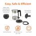 Amazon Basics Electric Kettle, Glass and Steel, Tea Kettle for Boiling Water, With Auto Shut-Off and Boil Dry Protection, 1.7-Liter, Black and Sliver