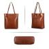 Kattee Vintage Genuine Leather Tote Shoulder Handbag for Woman with Adjustable Handles (Brown)