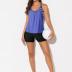 Aleumdr Womens Blouson Striped Printed Push up Strappy T-Back Tankini Top with Shorts(Available in Plus)