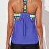 Aleumdr Womens Blouson Striped Printed Push up Strappy T-Back Tankini Top with Shorts(Available in Plus)
