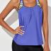 Aleumdr Womens Blouson Striped Printed Push up Strappy T-Back Tankini Top with Shorts(Available in Plus)