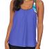 Aleumdr Womens Blouson Striped Printed Push up Strappy T-Back Tankini Top with Shorts(Available in Plus)