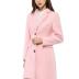 Allegra K Women's 2024 Pea Coat Single Breasted Long Winter Coats for Women Large Pink