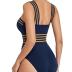 Hilor Women's One Piece Swimwear Front Crossover Swimsuits Hollow Bathing Suits Monokinis