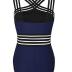 Hilor Women's One Piece Swimwear Front Crossover Swimsuits Hollow Bathing Suits Monokinis