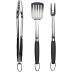 3 Piece Stainless Steel BBQ Grill Tool Set w/Tongs, Spatula & Fork - Accessories for Outdoor Barbecue Grills (3 Piece Set)