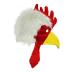 Nicky Bigs Novelties Fuzzy Chicken Mask Hat Rooster Hat Animal Costume Accessory Cock Head Novelty, One Size Red/White/Yellow