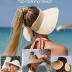 FURTALK Sun Visor Hats for Women Wide Brim Straw Roll-Up Ponytail Summer Beach Hat UV UPF Packable Foldable Travel