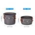 Odoland 6pcs Camping Cookware Mess Kit with Lightweight Pot, Stove, Spork and Carry Mesh Bag, Great for Backpacking Outdoor Camping Hiking and Picnic