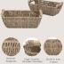 StorageWorks Small Wicker Baskets, Handwoven Baskets for Storage, Seagrass Rattan Baskets with Wooden Handles, 2-Pack