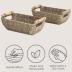 StorageWorks Small Wicker Baskets, Handwoven Baskets for Storage, Seagrass Rattan Baskets with Wooden Handles, 2-Pack