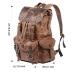 WUDON Leather Backpack for Men, Waxed Canvas Shoulder Rucksack Carry-On Travel Backpack