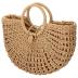 YYW Straw Bags for Women,Hand-woven Straw Top-handle Bag with Round Ring Handle Summer Beach Rattan Tote Handbag