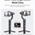hohem iSteady Mobile Plus Gimbal Stabilizer for Smartphone, 3-Axis Phone Gimbal for Android and iPhone 15,14,13,12 PRO, Stabilizer for Video Recording with Ultra-Wide-Angle Mode, 600° Inception