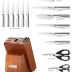 McCook Knife Sets, German Stainless Steel Kitchen Knife Block Sets with Built-in Sharpener