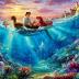 Ceaco - 4 in 1 Multipack - Thomas Kinkade - Disney Dreams Collection - Cinderella, The Lion King, Mickey and Minnie, & The Little Mermaid - (4) 500 Piece Jigsaw Puzzles , Blue