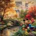 Ceaco - 4 in 1 Multipack - Thomas Kinkade - Disney Dreams Collection - Cinderella, The Lion King, Mickey and Minnie, & The Little Mermaid - (4) 500 Piece Jigsaw Puzzles , Blue
