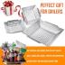 3 Pack Grill Baskets for Outdoor Grill, Heavy Duty Stainless Steel Vegetable Grill Basket, Grilling Basket for Veggies, Grilling Accessories for All Grills & Smokers - Grilling Gifts for Men