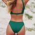 CUPSHE Women Swimsuit Bikini Set Two Piece Ribbed Texture Side Cutout Tank Top Mid Rise Bathing Suit
