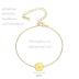 Personalized Initial Bracelet, 18K Gold Plated Stainless Steel Letter Bracelet Dainty Coin Charm Bracelet Delicate Disc Name Bracelet for Women Girls