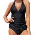 Holipick Two Piece Tankini Swimsuits for Women Tummy Control Bathing Suits Sexy V Neck Halter Tankini Top with Bikini Bottom