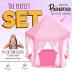 ORIAN Princess Castle Playhouse Tent for Girls with LED Star Lights – Indoor & Outdoor Large Kids Play Tent for Imaginative Games – ASTM Certified, 230 Polyester Taffeta. Pink 55"x53".