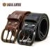 Logical Leather Men's Work Belt - Heavy Duty Genuine Full Grain Leather Double Prong Belts - Brown 38