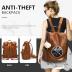 CHERUTY Women Backpack Purse PU Leather Anti-theft Casual Shoulder Bag Fashion Ladies Satchel Bags(Tan-Large)