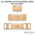 Deep Calm Bathtub Tray Caddy - Bamboo Foldable Bath Tub Table, Expandable Bath Tray Holds All Bathtub Accessories, Perfect Luxury Relaxing Gift for Self Care