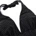 Hilor Women's Plunging V Neck Halter Swim Tops Shirred Tankini Top