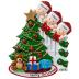 Personalized Happy Family Bannister Peeking Family Christmas Tree Ornament Present Gift Christmas Morning-Free Personalized (Family of 3)