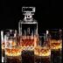 LIGHTEN LIFE Whiskey Decanter Set for Men,Crystal Whiskey Glasses and Decanter Set in Gift Box,Decanter Set with 4 Glasses,Non-Lead Bourbon Decanter Set,Whiskey Glass Decanter Set for Dad Husband