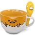 Silver Buffalo Gudetama Dangerous Situations Boxed Ceramic Soup Mug w/Spoon, 24-Ounce
