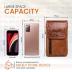 Hengwin Phone Holster Case with Belt Clip, Genuine Leather Belt Pouch Belt Case Cell Phone Holder Fit for iPhone 15 Plus 14 Pro Max 11 Pro Max Xs Max 7 Plus 8 Plus (Fit Cellphone with Case On) (Brown)