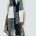 Wander Agio Women's Fashion Long Shawl Winter Warm Knit Scarves Large Scarf Big Plaid Black