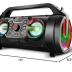 Portable Bluetooth Speaker with Subwoofer, Wireless Speakers with Booming Bass, FM Radio, RGB Lights, EQ, Stereo Sound, 10H Playtime, 30W Loud Speaker for Home, Outdoor, Party, Travel, Camping, Gifts