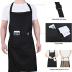 Will Well Chef Apron for Men and Women Professional for Cooking With Pockets - Adjustable - Bib Aprons - Water & Oil Resistant - 1 Pack, Black