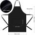 Will Well Chef Apron for Men and Women Professional for Cooking With Pockets - Adjustable - Bib Aprons - Water & Oil Resistant - 1 Pack, Black