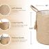Mkono Woven Storage Basket Decorative Natural Rope Basket Wooden Bead Decoration for Blankets,Toys,Clothes,Shoes,Plant Organizer Bin with Handles Living Room Home Decor, Jute, 16" W × 13.8"L