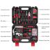 Eastvolt 128-Piece Home Repair Tool Set, Tool Sets for Homeowners, General Household Hand Tool Set with Storage Toolbox, EVHT12801, Black + Red (ASK01)