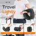 MLVOC Travel Pillow 100% Pure Memory Foam Neck Pillow, Comfortable & Breathable Cover, Machine Washable, Airplane Travel Kit with 3D Contoured Eye Masks, Earplugs, and Luxury Bag, Standard (Black)